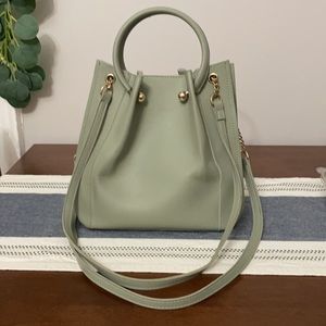 Sage green bucket bag